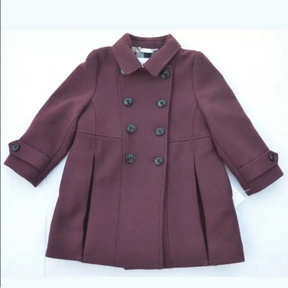 NWT Burberry Dark Red House Checks kids burgundy dress coat - Picture 1 of 6